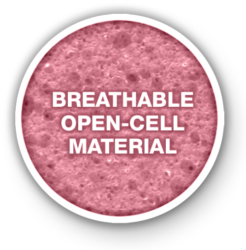 Breathable open-cell material